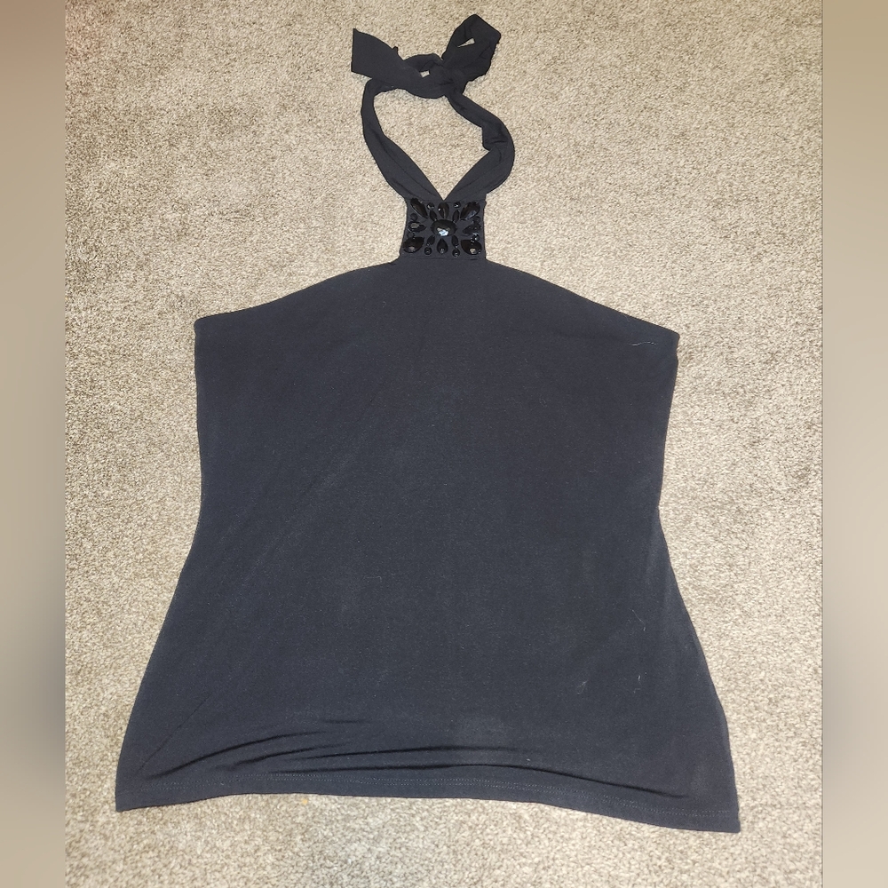 💓 3/$15 White House Black Market Size Large  Sleeveless Halter Tie Top